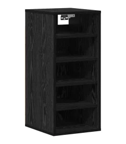 Discount Schoenenkast met plank Zwart eiken 32 x 35 x 70 cm Bewerkt hout Organiseren