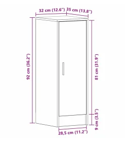 vidaXL Schoenenkast met plank Zwart eiken 32 x 35 x 92 cm Bewerkt hout
