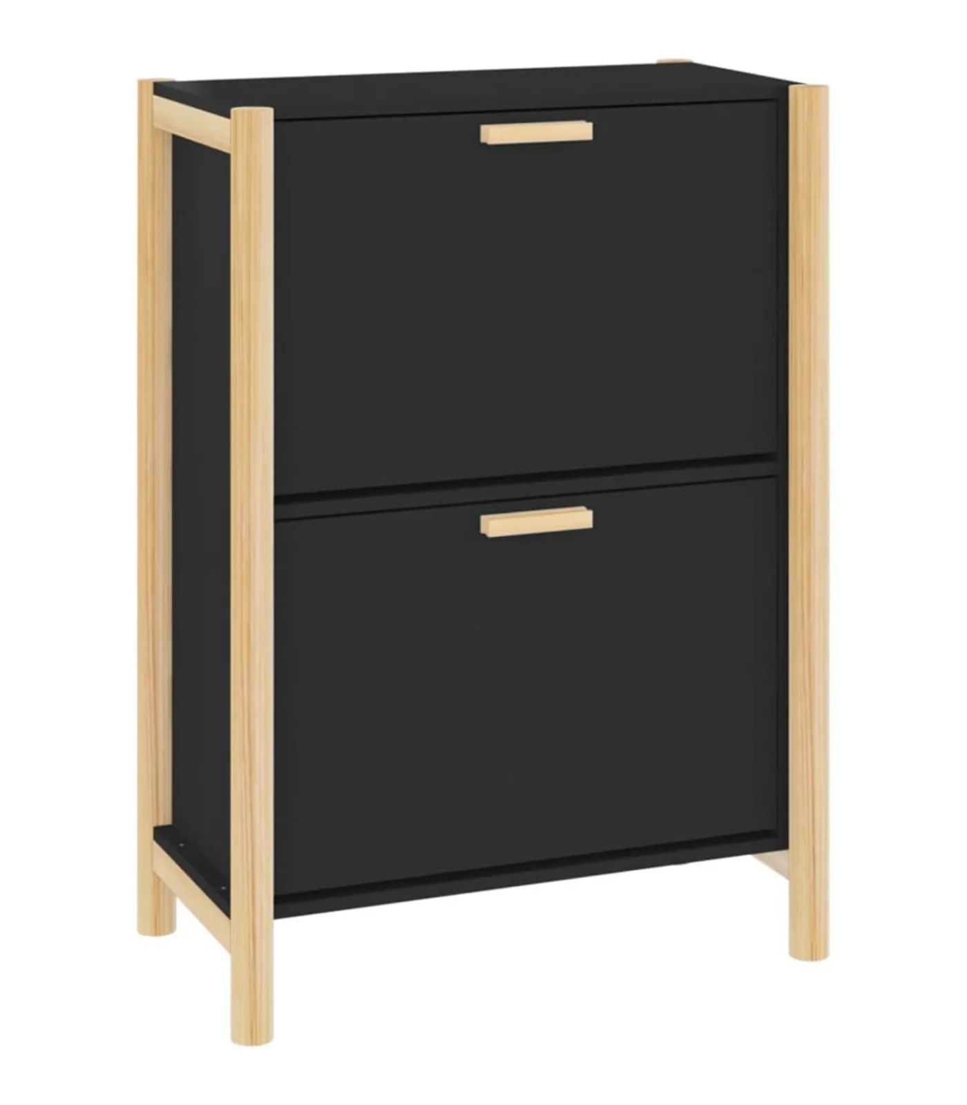 vidaXL Schoenenkast 57,5x33x80 cm bewerkt hout zwart