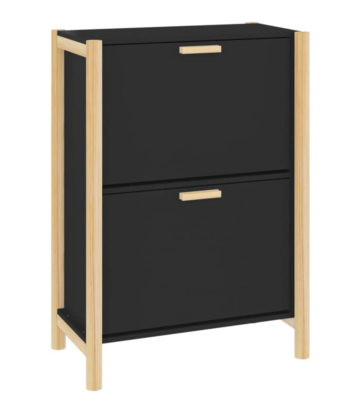 vidaXL Schoenenkast 57,5x33x80 cm bewerkt hout zwart