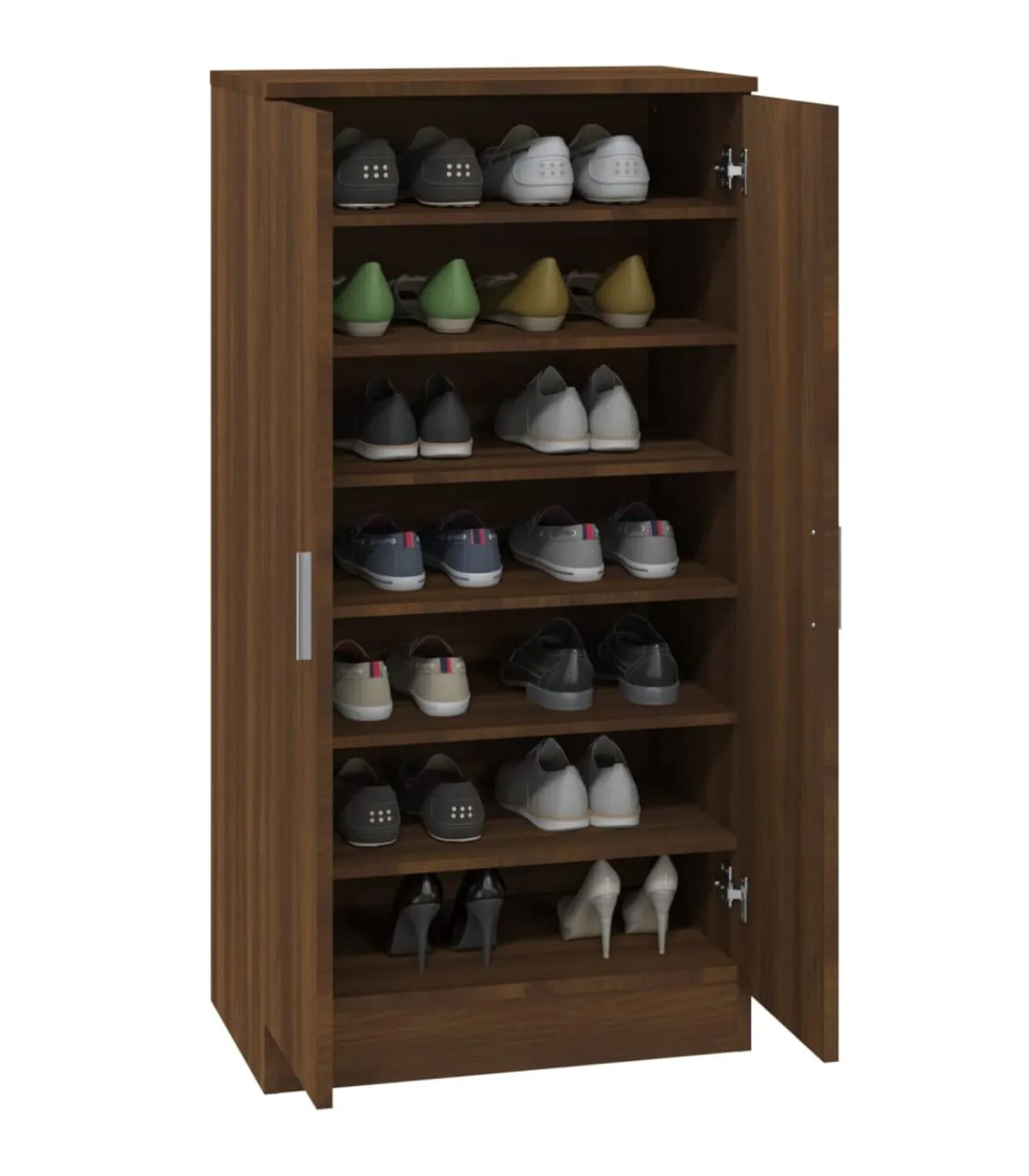 Clearance Schoenenkast 55x35x108 cm bewerkt hout bruin eikenkleur Organiseren