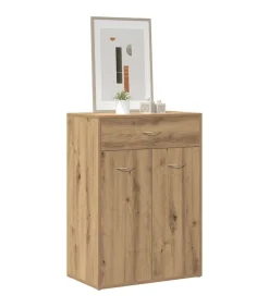 Online Schoenenkast 60x35x84 cm bewerkt hout artisanaal eikenkleur Organiseren