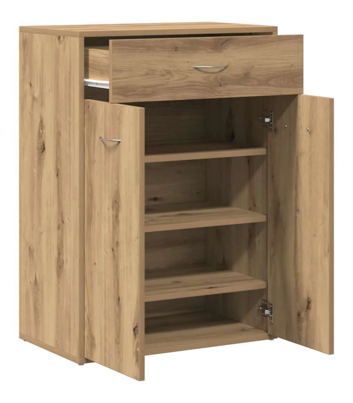 Online Schoenenkast 60x35x84 cm bewerkt hout artisanaal eikenkleur Organiseren