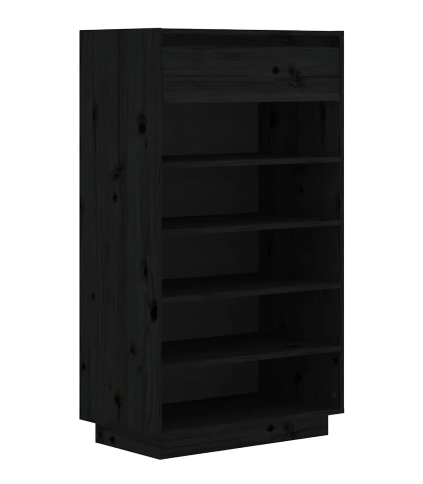 vidaXL Schoenenkast 60x34x105 cm massief grenenhout zwart