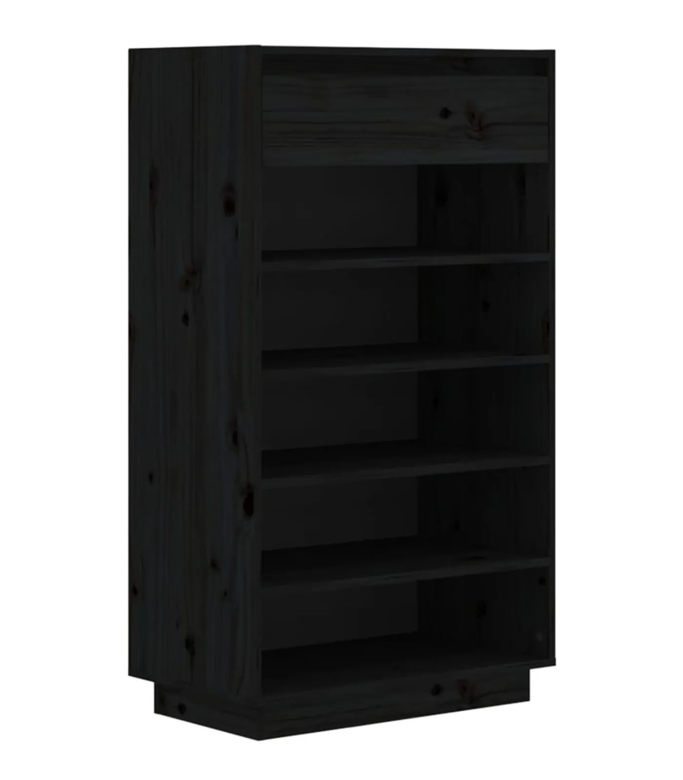 vidaXL Schoenenkast 60x34x105 cm massief grenenhout zwart