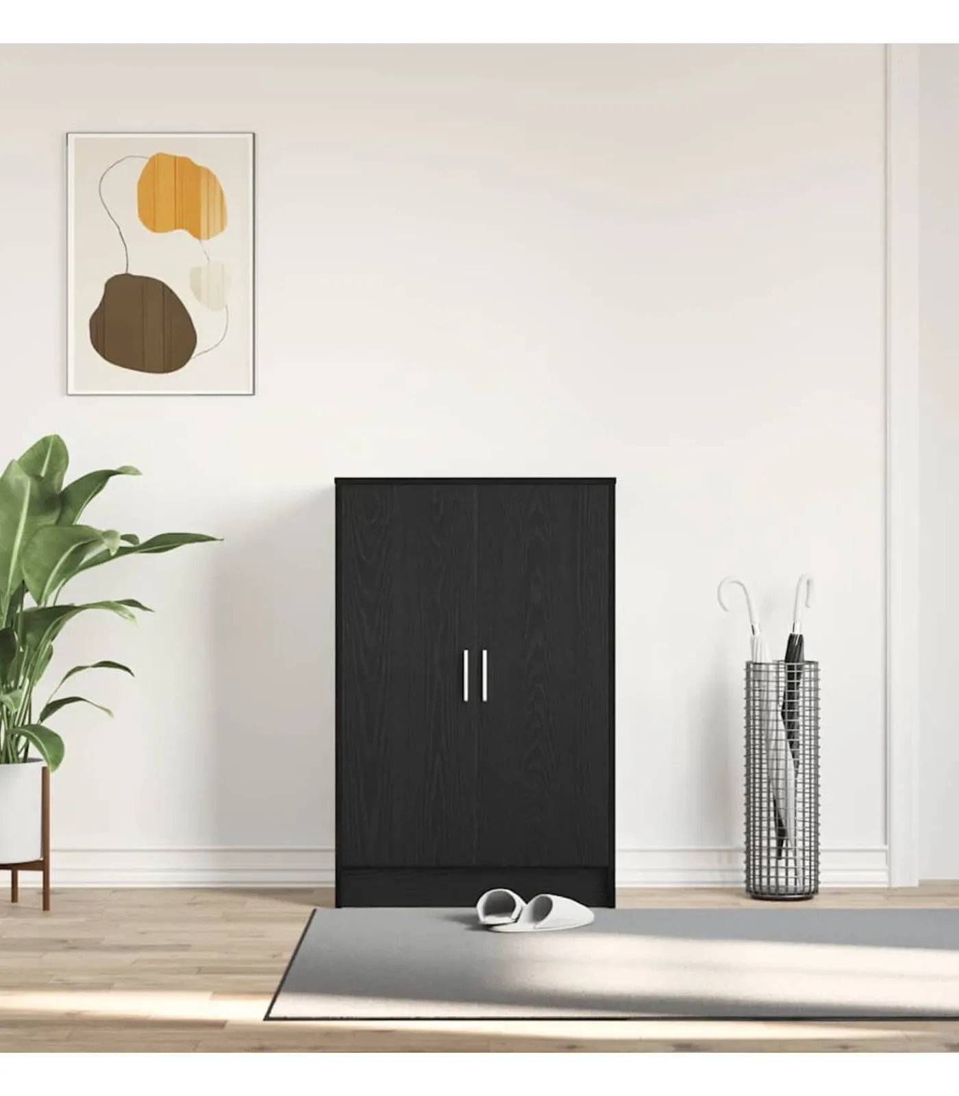 Online Schoenenkast 60x35x92 cm spaanplaat zwart eikenkleurig Organiseren