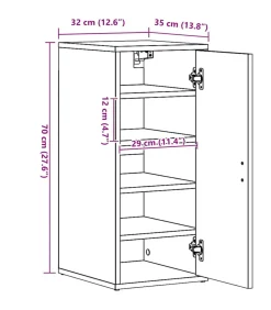 Discount Schoenenkast 32x35x70 cm spaanplaat zwart eikenkleurig Organiseren