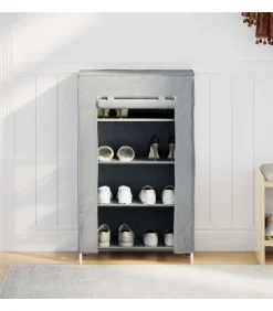 vidaXL Schoenenkast 60,5x30x97 cm vliesvlies grijs