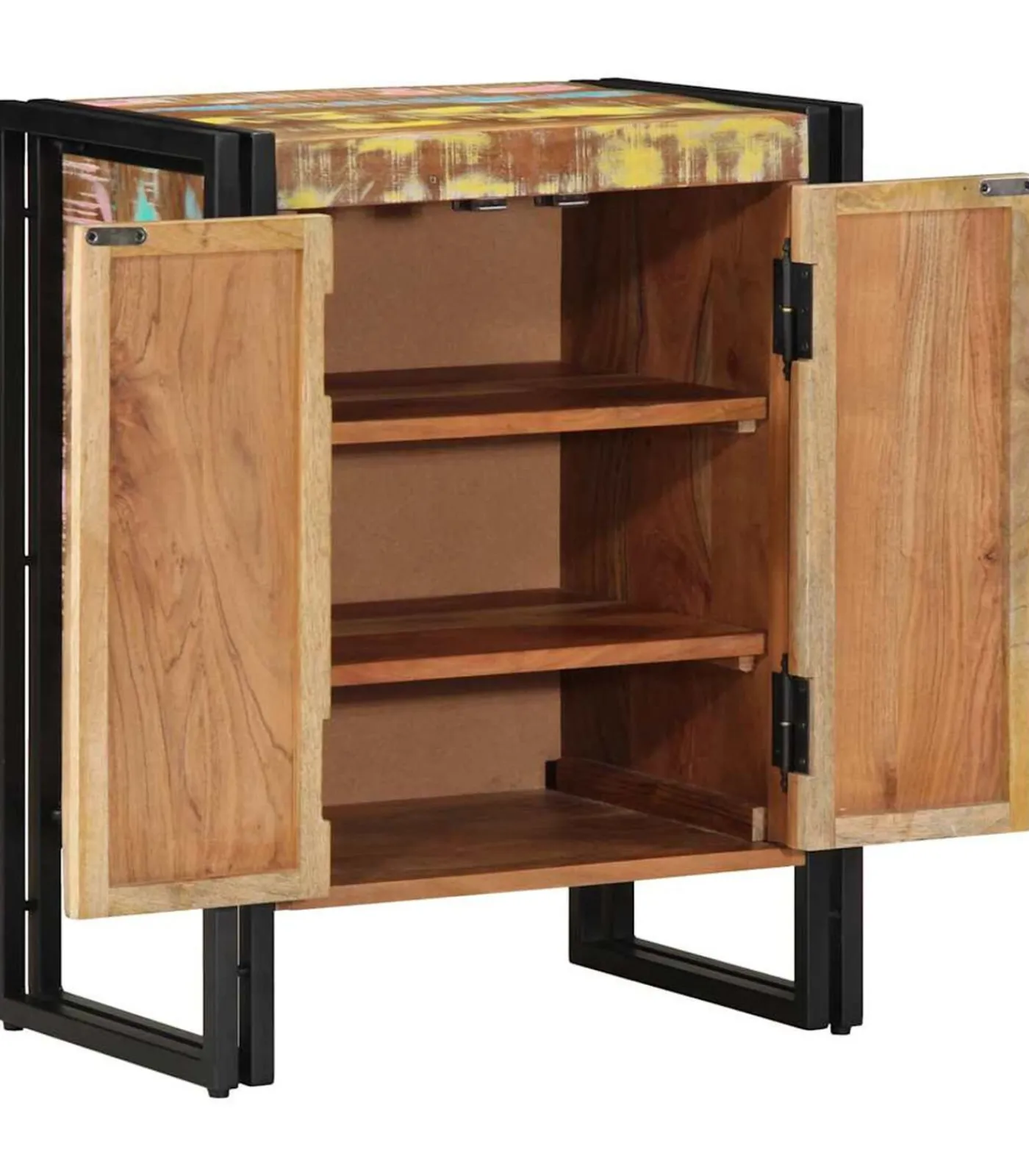 Clearance Schoenenkast Zwart 30 x 30 x 40 cm Massief gerecycled hout Organiseren