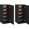 vidaXL Schoenenkasten 2 st 32x35x70 cm spaanplaat zwart
