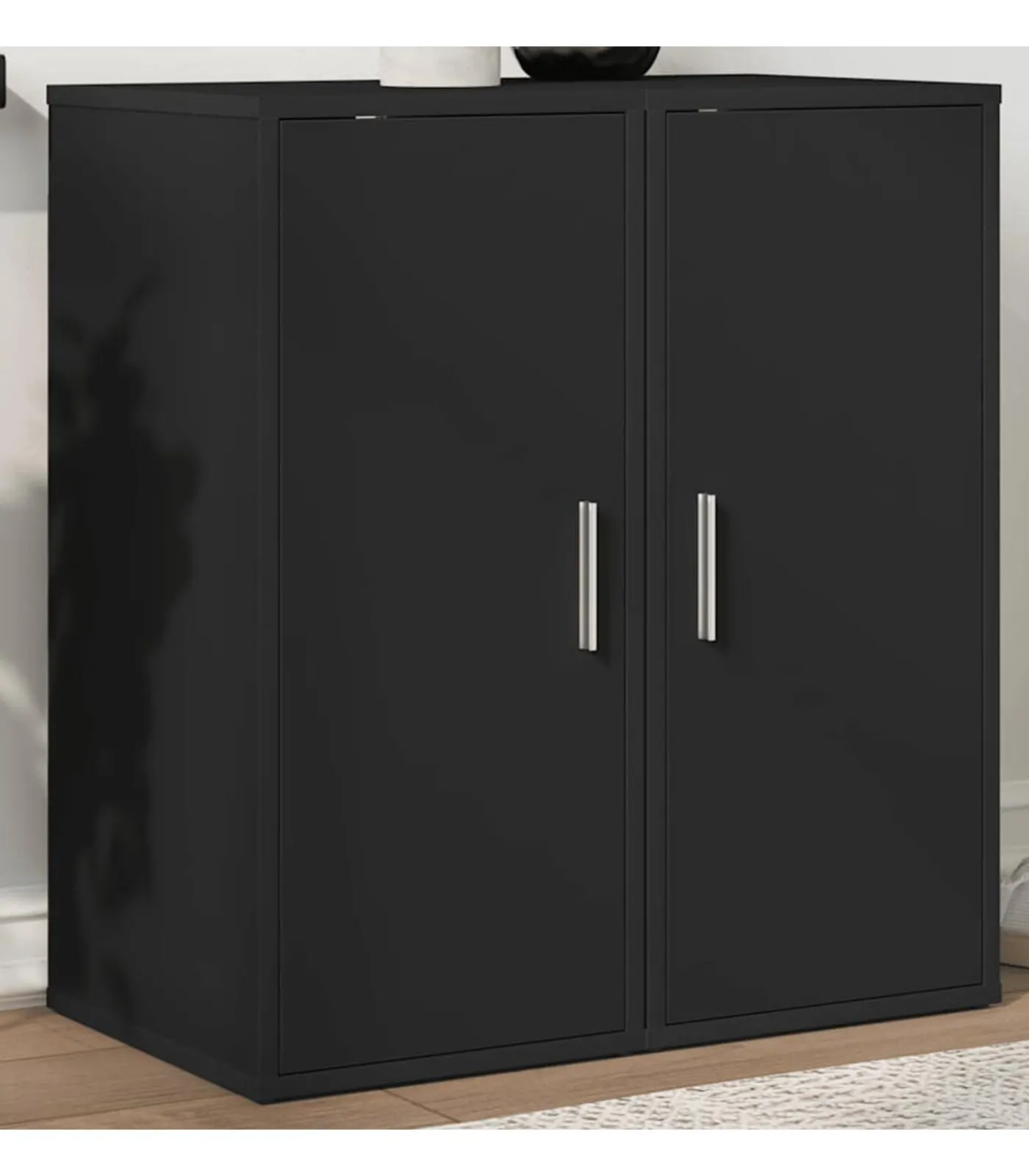 vidaXL Schoenenkasten 2 st 32x35x70 cm spaanplaat zwart