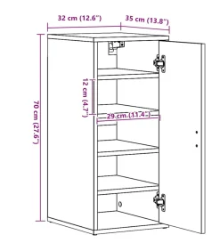 vidaXL Schoenenkasten 2 st 32x35x70 cm spaanplaat zwart