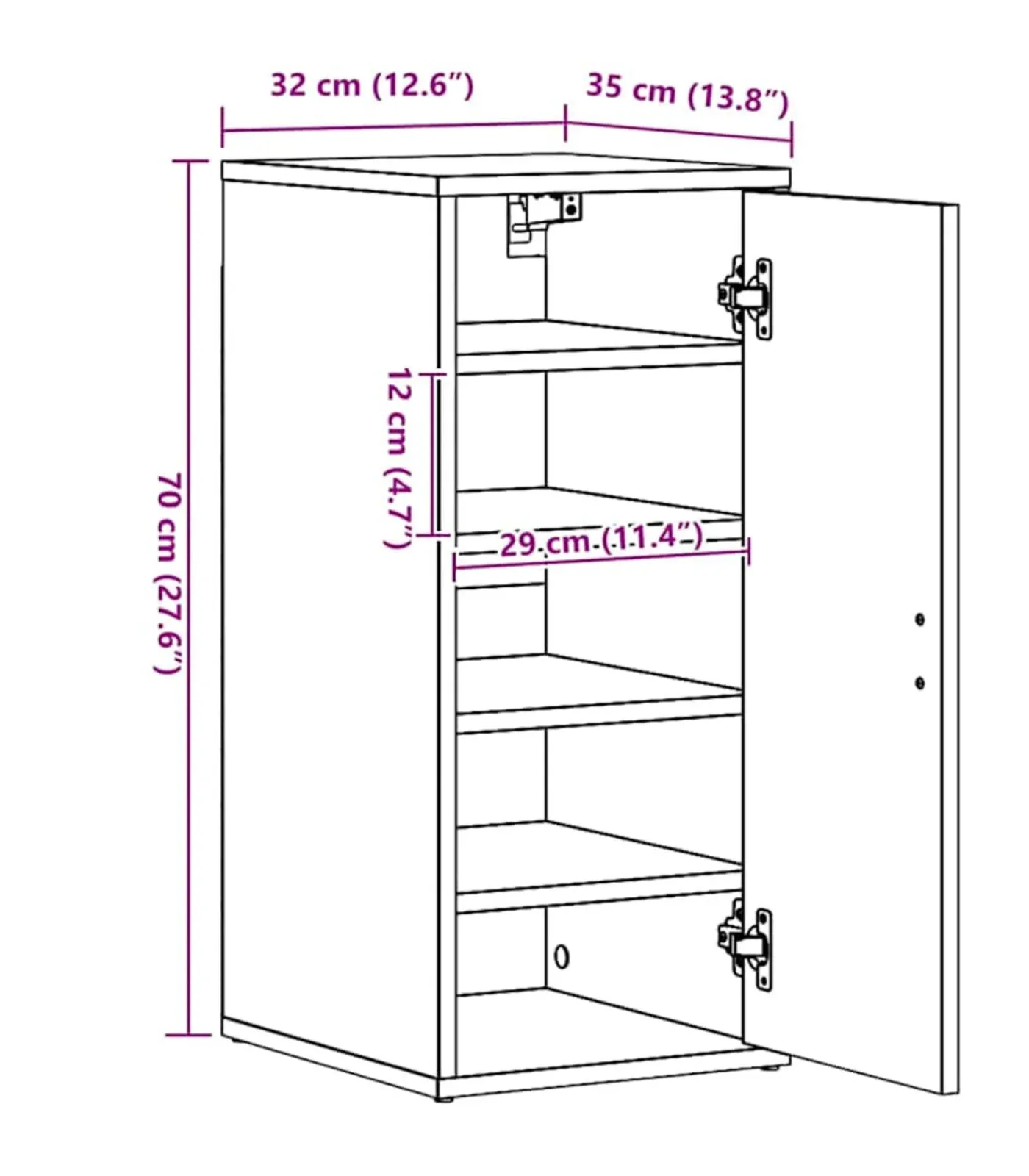 vidaXL Schoenenkasten 2 st 32x35x70 cm spaanplaat zwart
