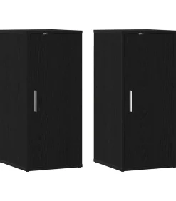 vidaXL Schoenenkasten 32x35x70 cm spaanplaat 2 st zwart eikenkleurig