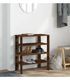 vidaXL Schoenenrek 61x32x70 cm bewerkt hout gerookt eikenkleurig