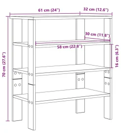 vidaXL Schoenenrek 61x32x70 cm bewerkt hout zwart