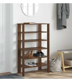 vidaXL Schoenenrek 61x32x105 cm bewerkt hout bruin eikenkleur