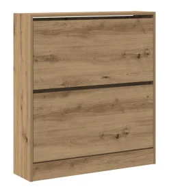 vidaXL Schoenkast Gerookt eiken 80 x 21 x 87.5 cm Bewerkt hout