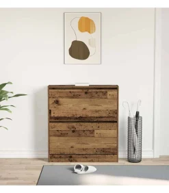 Discount Schoenkast met opslag Oud hout 80 x 21 x 87.5 cm Bewerkt hout Organiseren