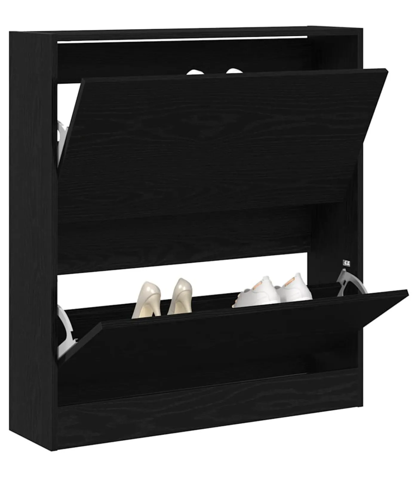 vidaXL Schoenkast Zwart eiken 80 x 21 x 87.5 cm Bewerkt hout