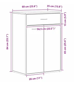 Sale Schoenrek met lade Zwart eiken 60 x 35 x 84 cm Bewerkt hout Organiseren