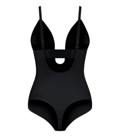 DAMES Bye Bra Sculpting Bodysuit Diepe V String | Zwart M