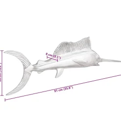 vidaXL Sculptuur Zilver 91 x 8 x 26 cm Aluminium