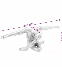 vidaXL Sculptuur Zilver 63 x 20 x 22 cm Aluminium