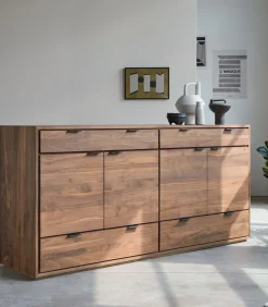 Tikamoon Senson - Massief notenhouten dressoir 200 cm