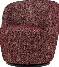 Clearance Serra Draaifauteuil - Melange Stof - Bordeauxrood - 68x70x77 Zetels