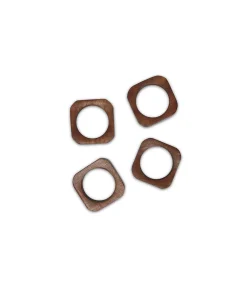 Discount Servetring 4,5x4,5cm vierkant hout Moku - set/4 Keuken- & Tafellinnen