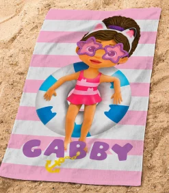 Matt & Rose Set Badcape en Strandlaken bedrukt 100% Katoen, GABBY EN HET MAGISCHE HUIS DUO EN