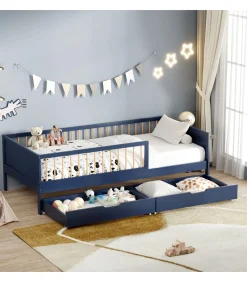Outlet Set van 2 donkerblauw opberglades voor bed Kinderen Kinderen Home