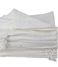 Linandelle Set van 12 ecru katoenen washandjes