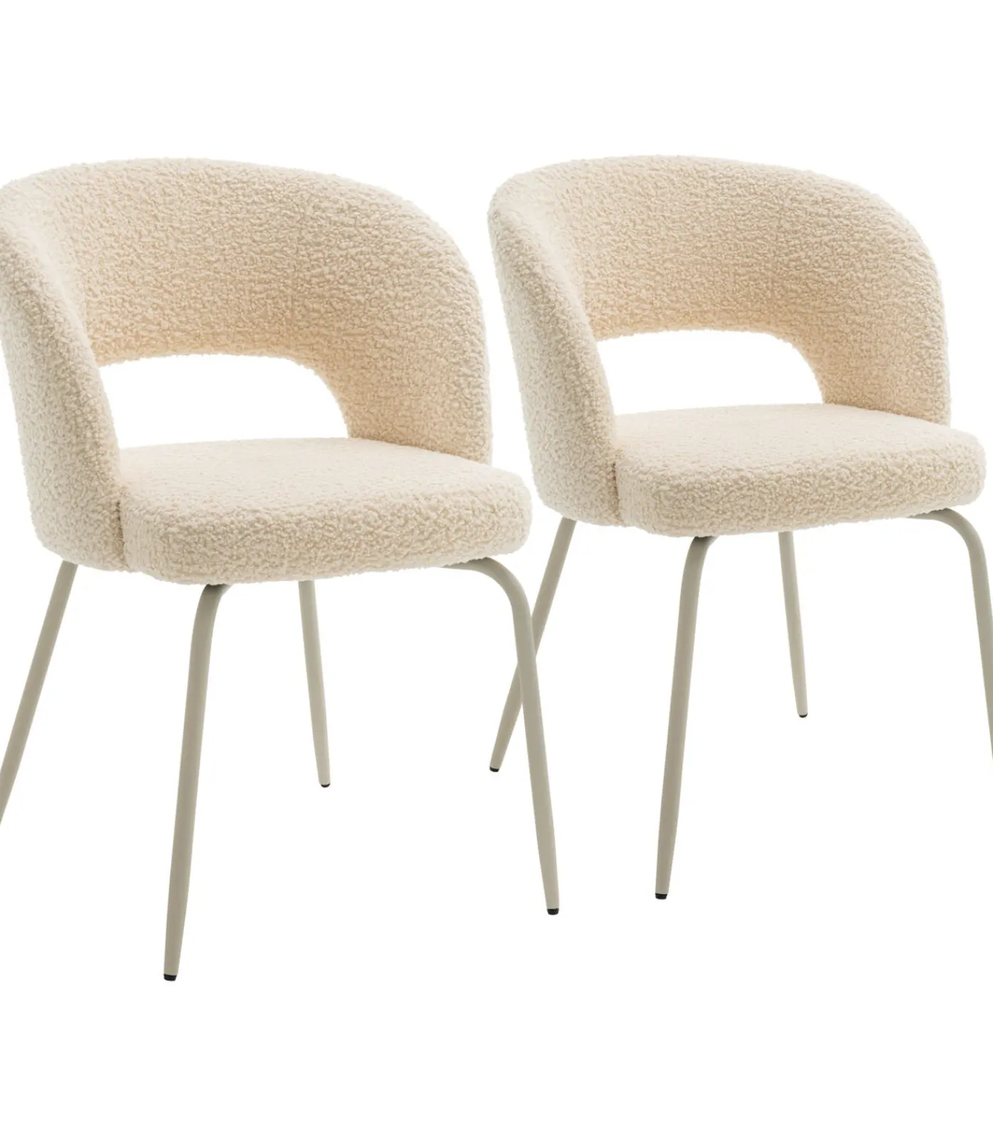 Hot Set van 2 FLAVIA beige lussenstoffen stoelen Stoelen