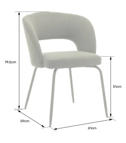 Hot Set van 2 FLAVIA beige lussenstoffen stoelen Stoelen