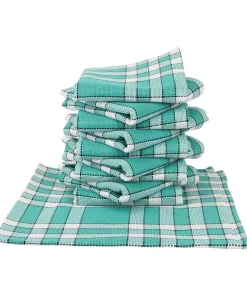 Linandelle Set van 2 grote katoenen geruite servetten NELLY