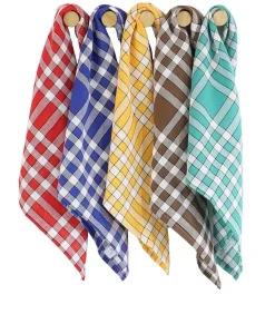 Linandelle Set van 2 grote katoenen geruite servetten NELLY