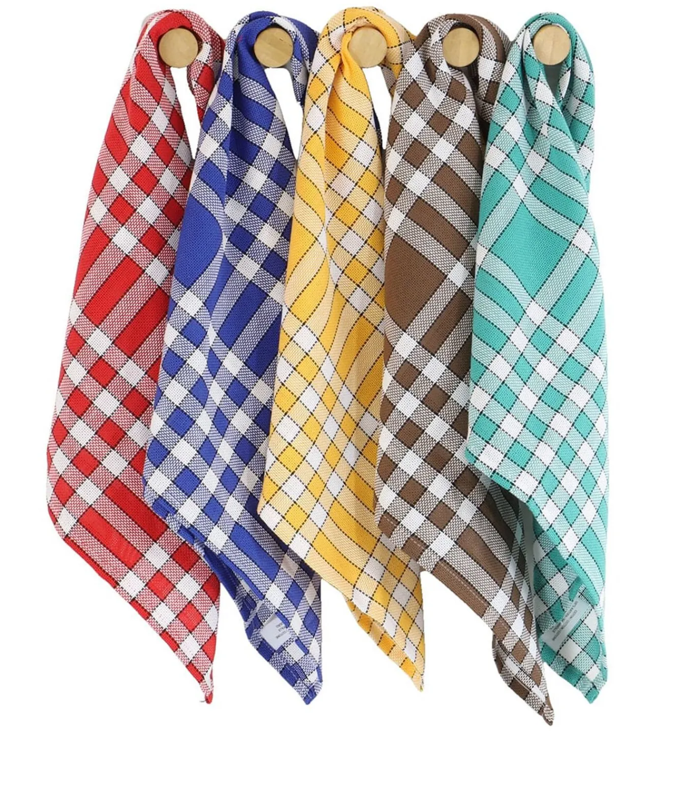 Linandelle Set van 2 grote katoenen geruite servetten NELLY