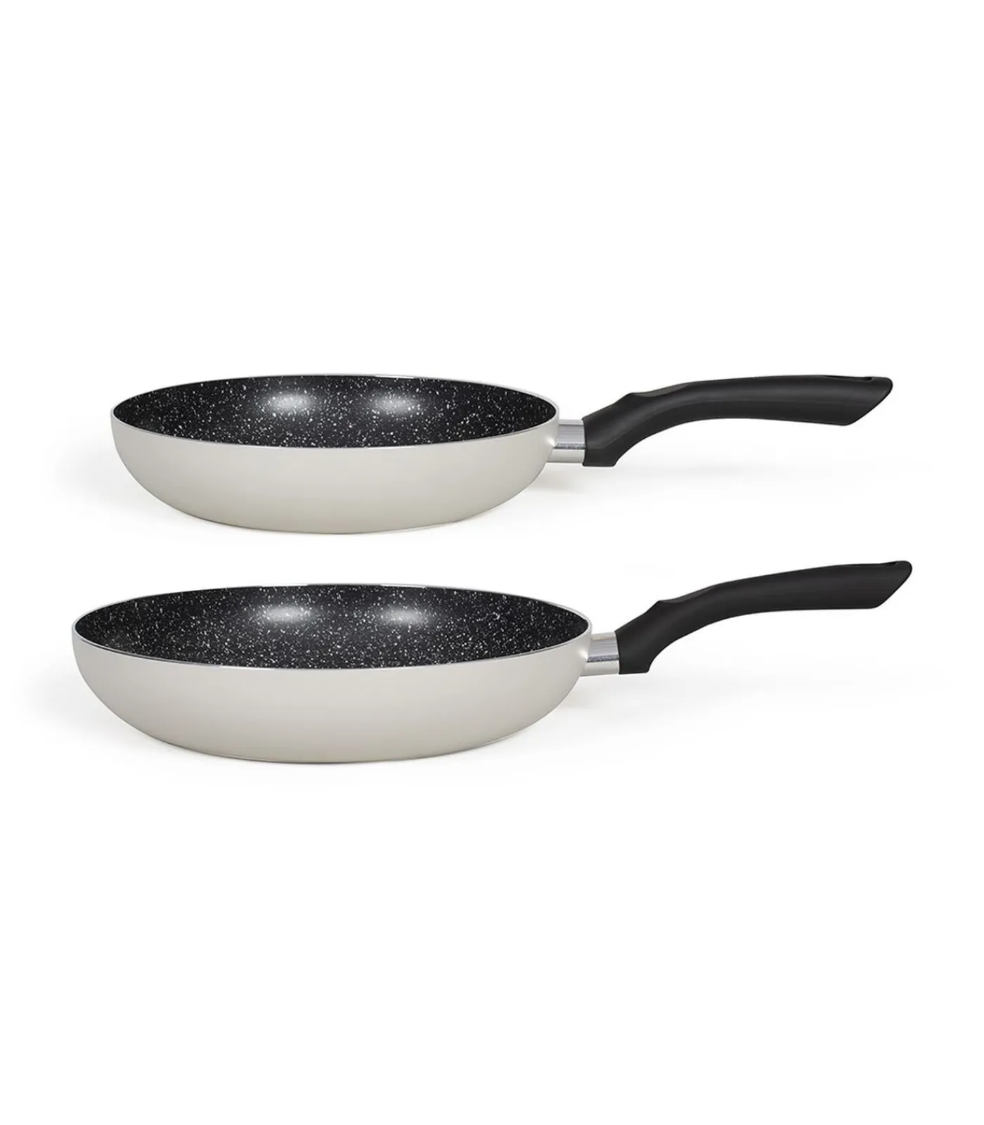 Livoo Set van 2 koekenpannen met steenmotief