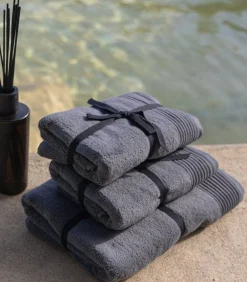 Online Set van 6 Premium Handdoeken SOOTHING SHADOWS (2-33x50cm, 2-50x100cm, 2-70x140cm) Badset