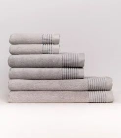 SOWL Set van 6 Premium Handdoeken SILVER MIST (2-33x50cm, 2-50x100cm, 2-100x150cm)