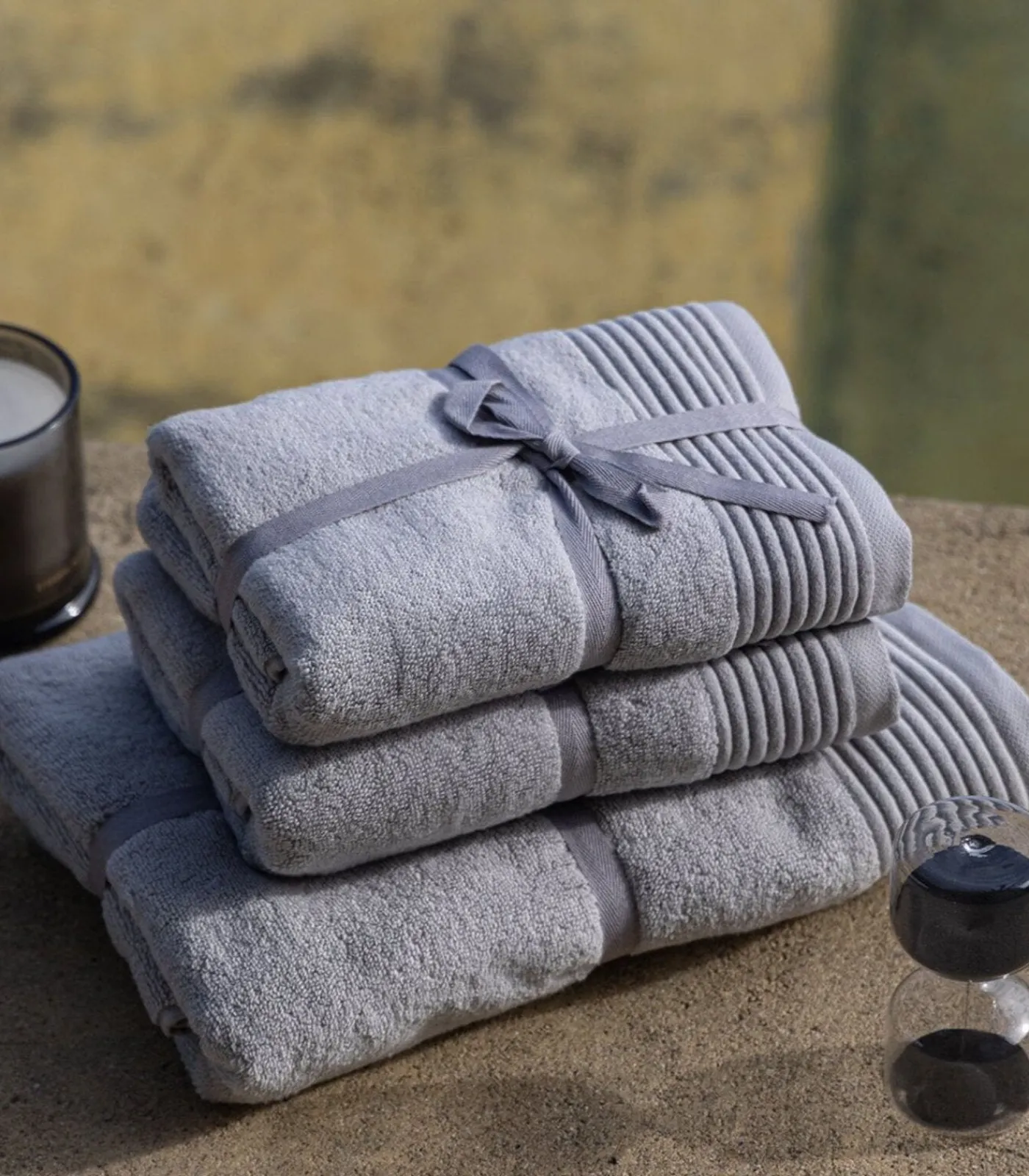 SOWL Set van 6 Premium Handdoeken SILVER MIST (2-33x50cm, 2-50x100cm, 2-100x150cm)