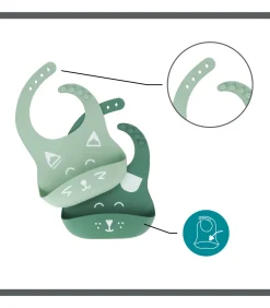 Online Set van 2 siliconen slabbetjes BIB'ISY Kinderen Babyuitzet