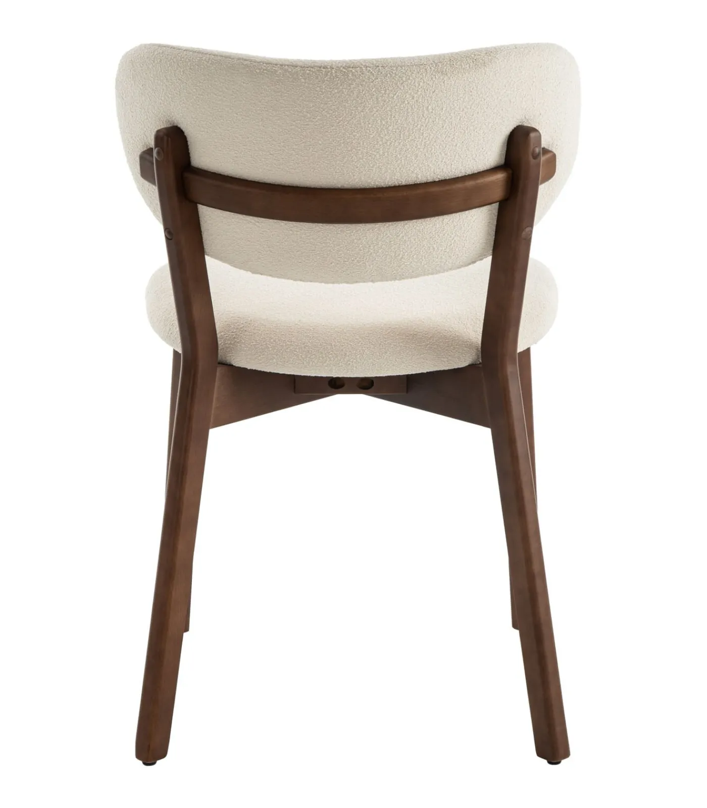 Discount Set van 2 stoelen AURA in donker hout en beige boucle stof Stoelen