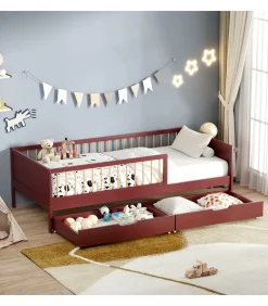 Kinderen HAPPY GARDEN Set van 2 terracotta opbergladen voor bed