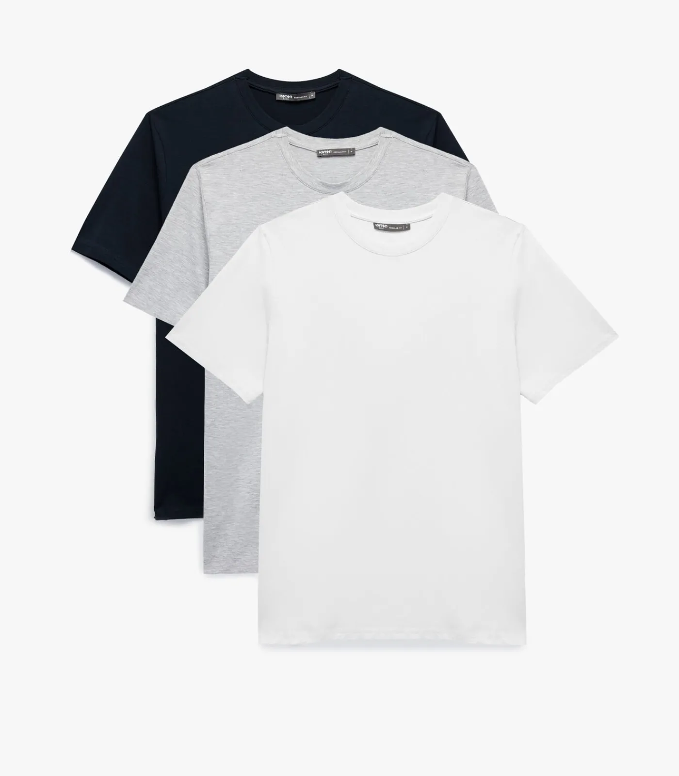 Heren Koton Set van 3 T-shirts Regular Fit Korte Mouwen