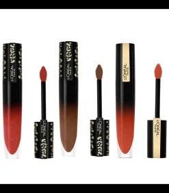 L'Oréal Paris Set van 3 Vloeibare Lippenstiften Laqué Signature - 319 Be Unattached / 322 Be Tropical / 304 Be Unafraid
