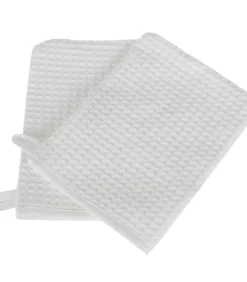 Set van 2 witte katoenen washandjes Washandjes