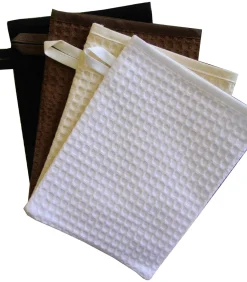 Set van 2 witte katoenen washandjes Washandjes